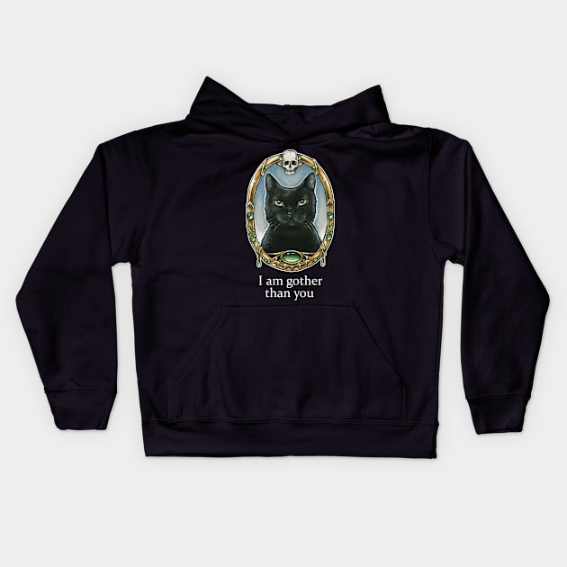 I Am Gother Than You - Gothic Humor Kids Hoodie by Nat Ewert Art